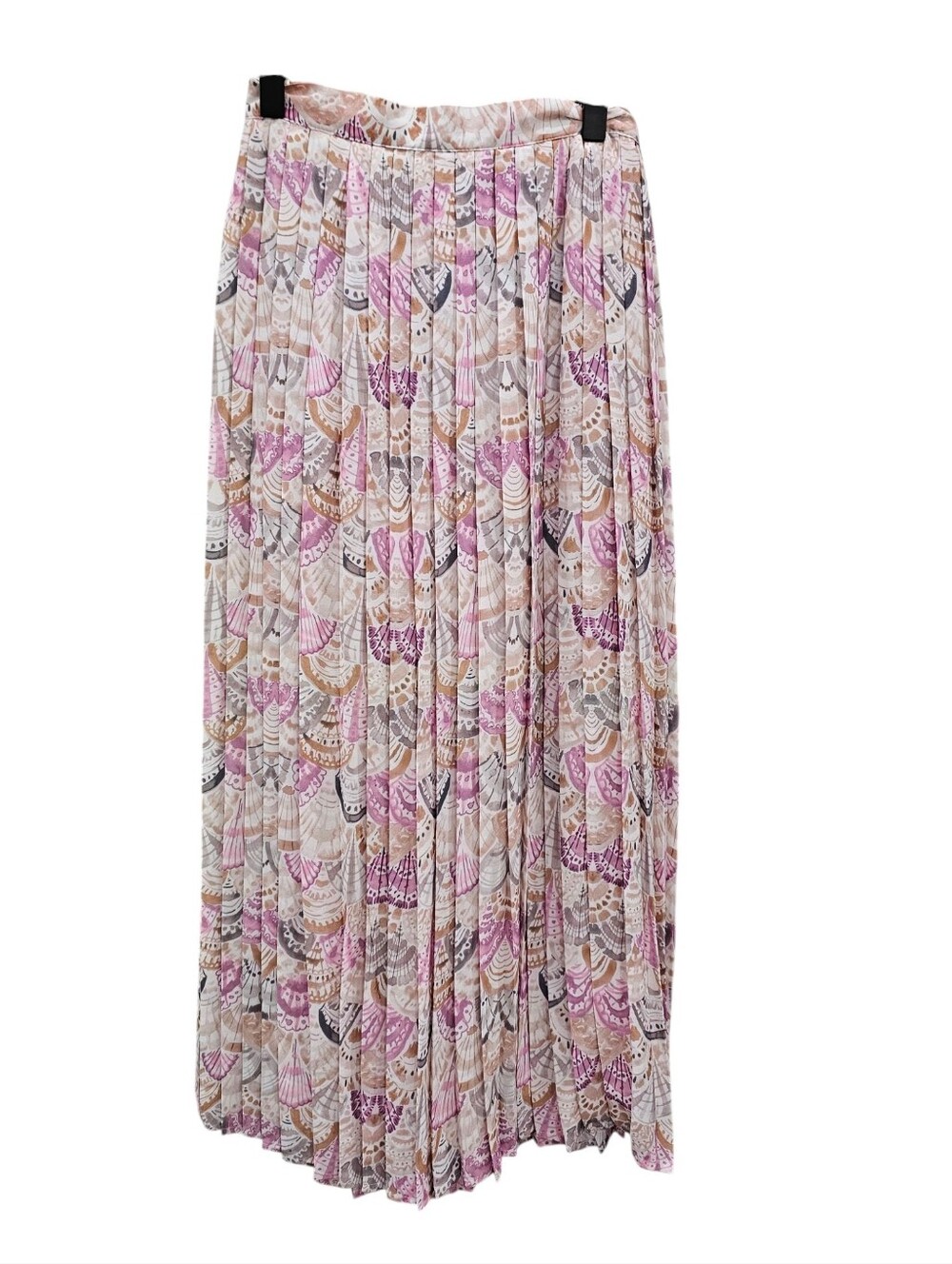MODCLOTH Pink Cream Multicolor Fan Print Pleated Peasant Midi Maxi Skirt 3X